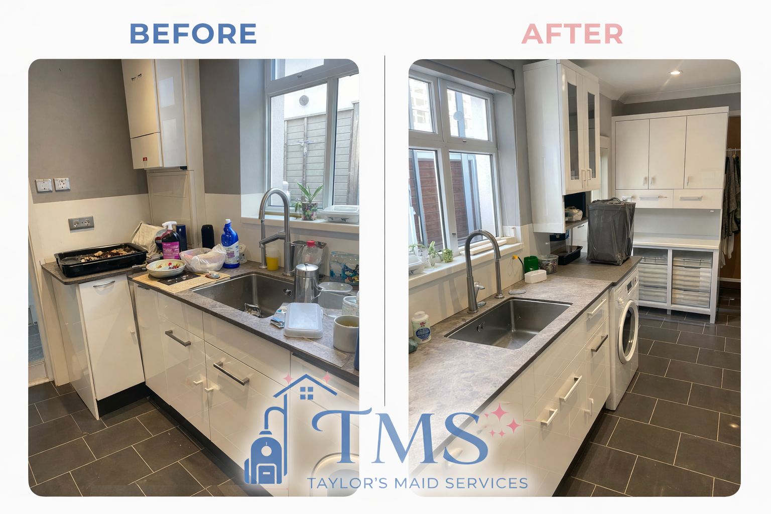 Before kitchen sink clean