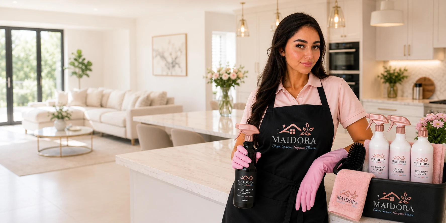 Maidora cleaning service in a bright freshly cleaned home
